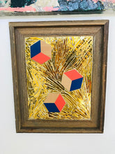 Cubes and Gold 14.25 x 17.25 framed