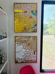 Gold Lotus Flow 17.5" x 21.5" framed